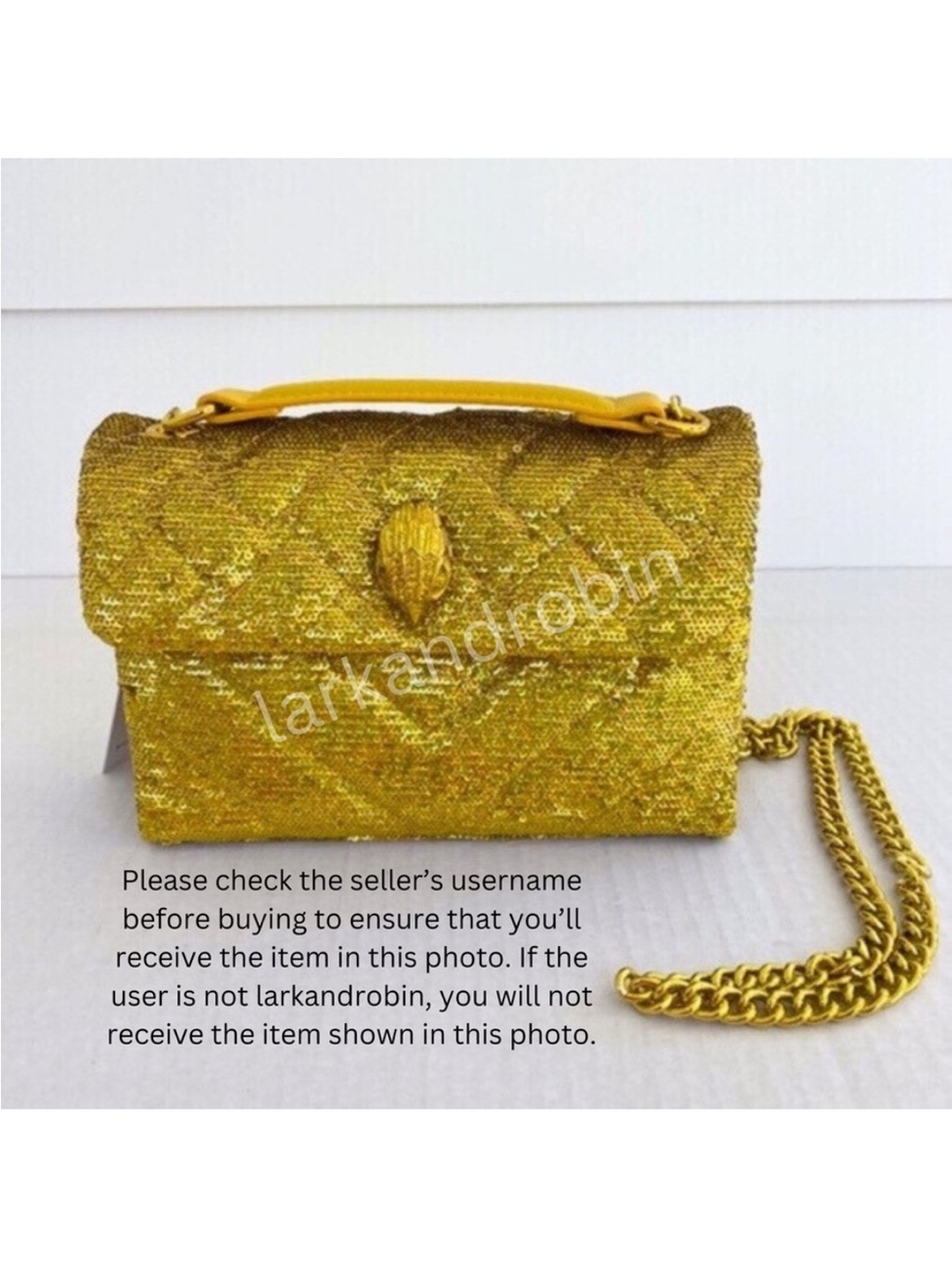 NEW Kurt Geiger Sequins Medium Kensington Bag Yellow